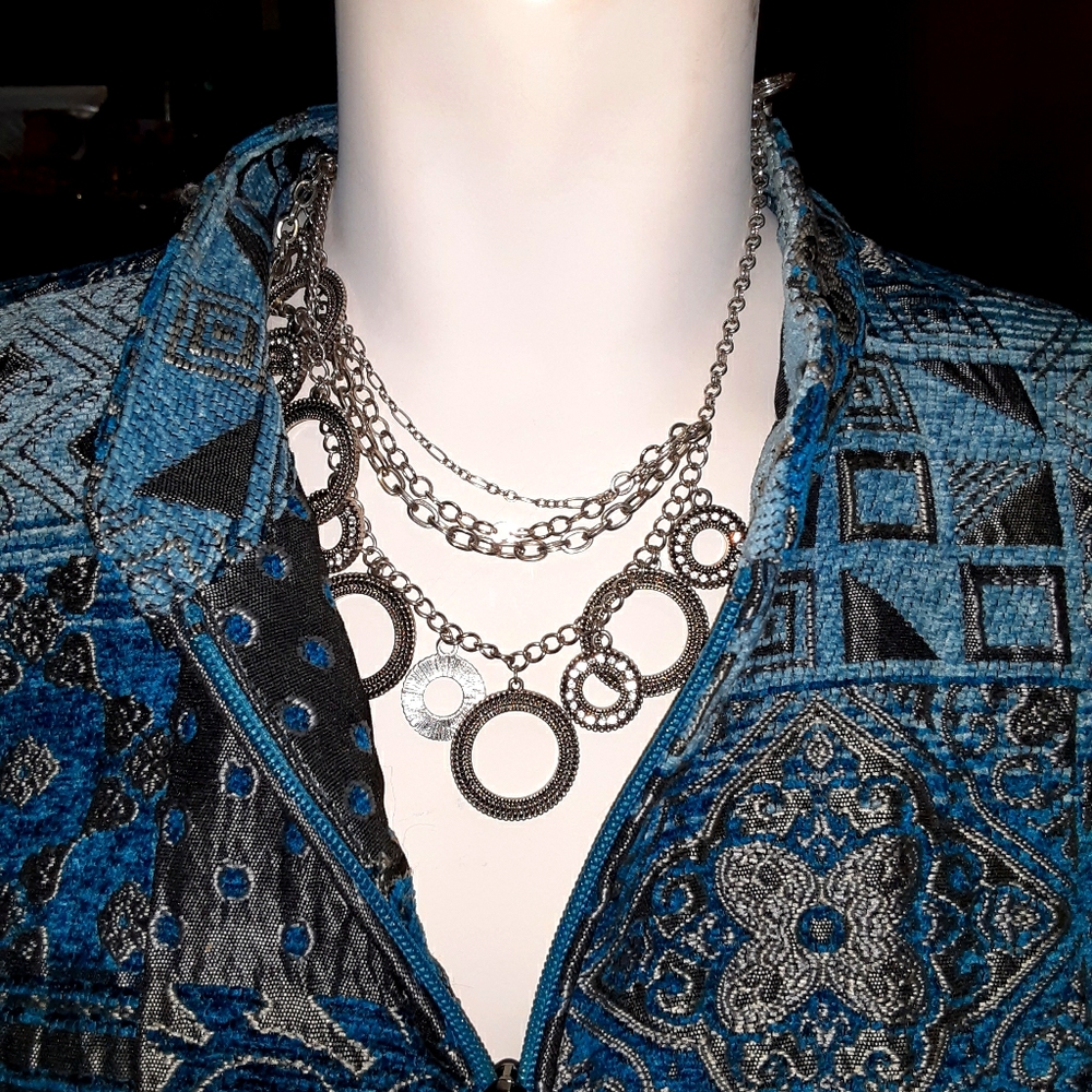 Brocade zip front dress jacket